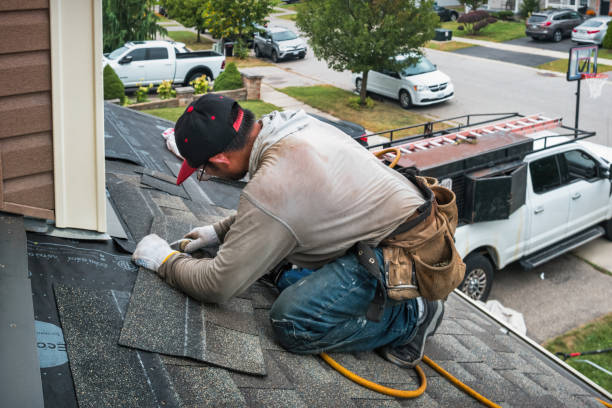Professional Gutter Installation technician working in Brandamore, PA